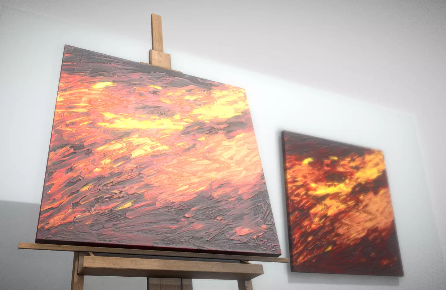 Red Row No-3- Oil Painting Low-poly 3D model