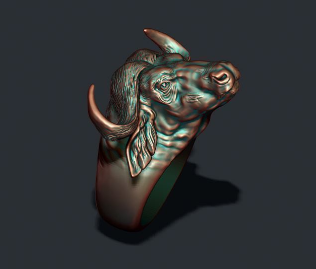 Buffalo ring 3D print model_6