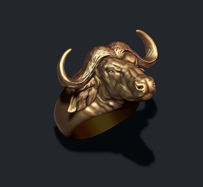 Buffalo ring 3D print model_4