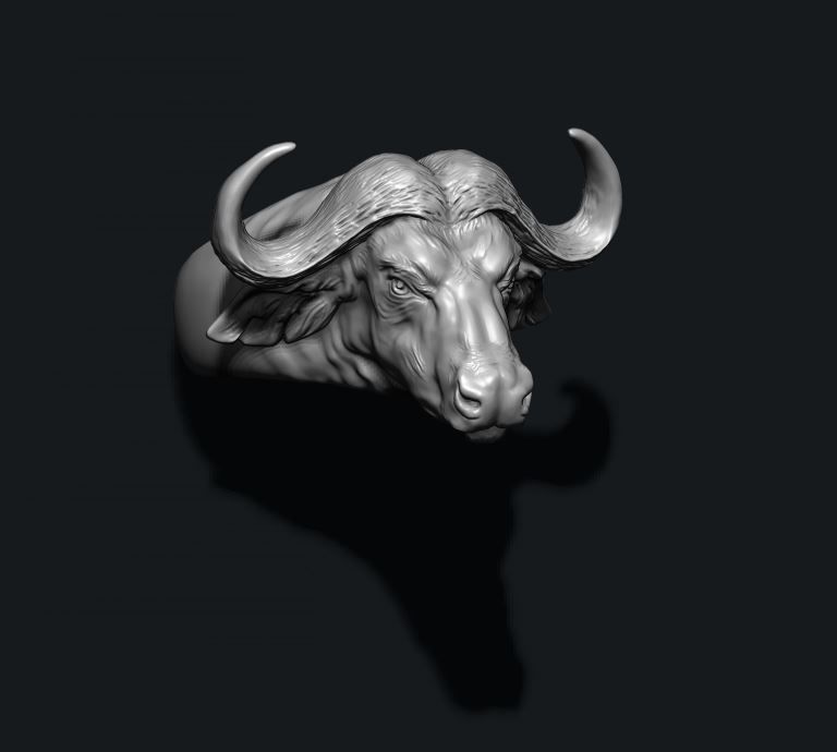 Buffalo ring 3D print model_5