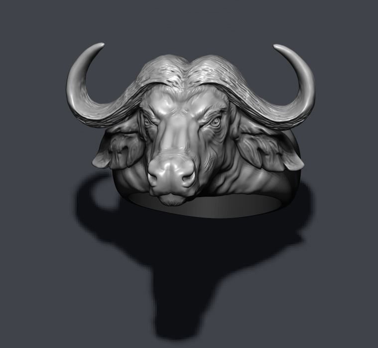 Buffalo ring 3D print model_2