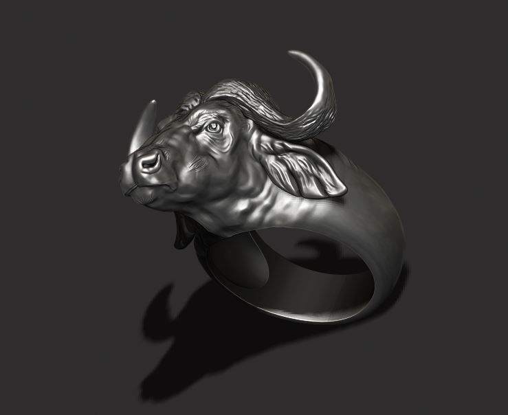Buffalo ring 3D print model_3
