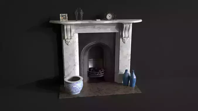 Fireplace with vase 3D model Fireplace with vase 3D model