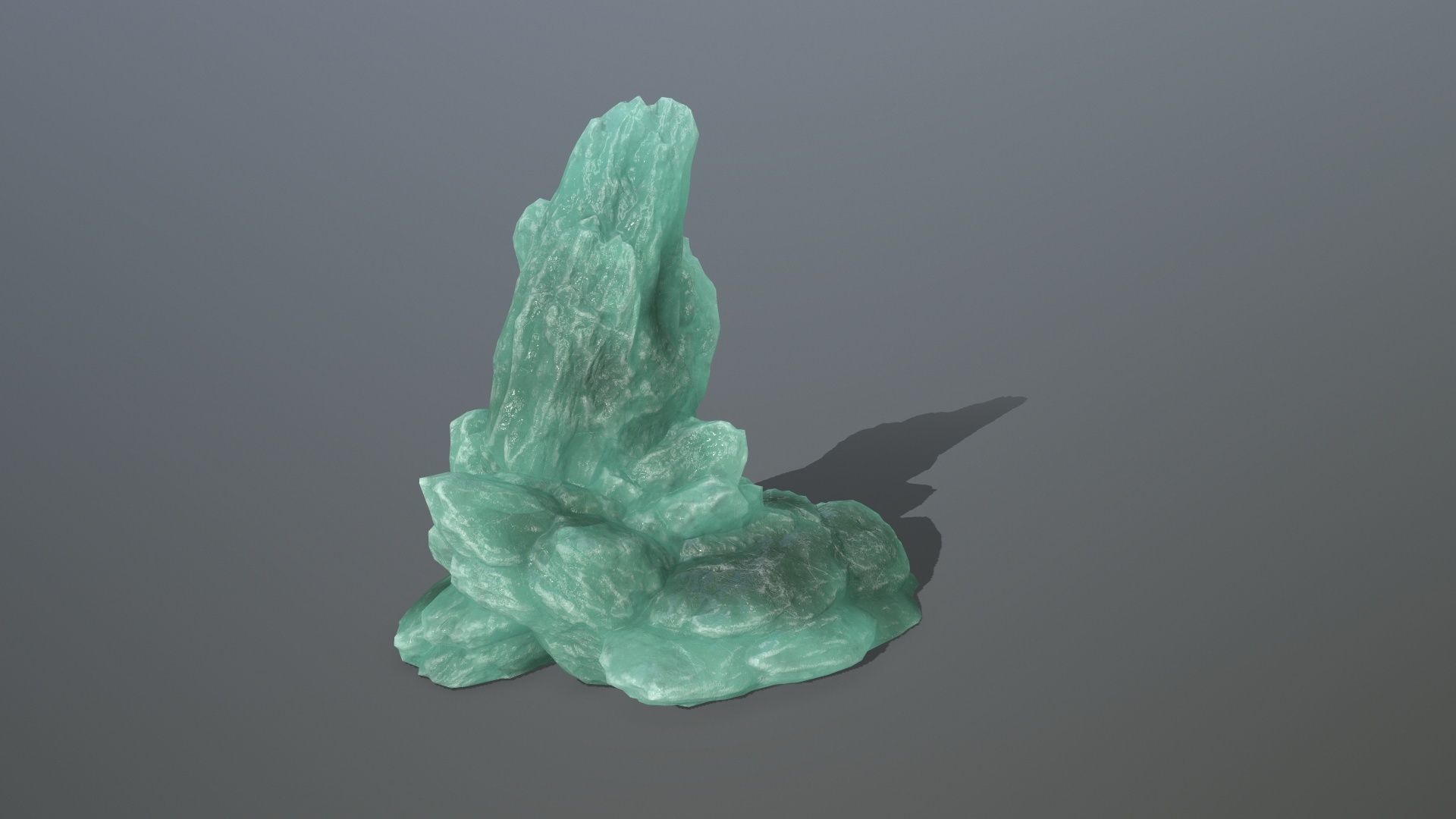 Rock Set amethyst crystal Low-poly 3D model_12