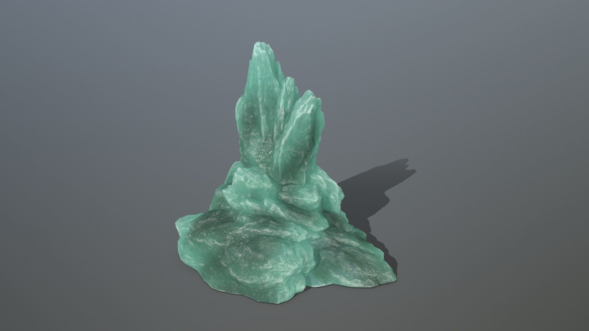 Rock Set amethyst crystal Low-poly 3D model_9