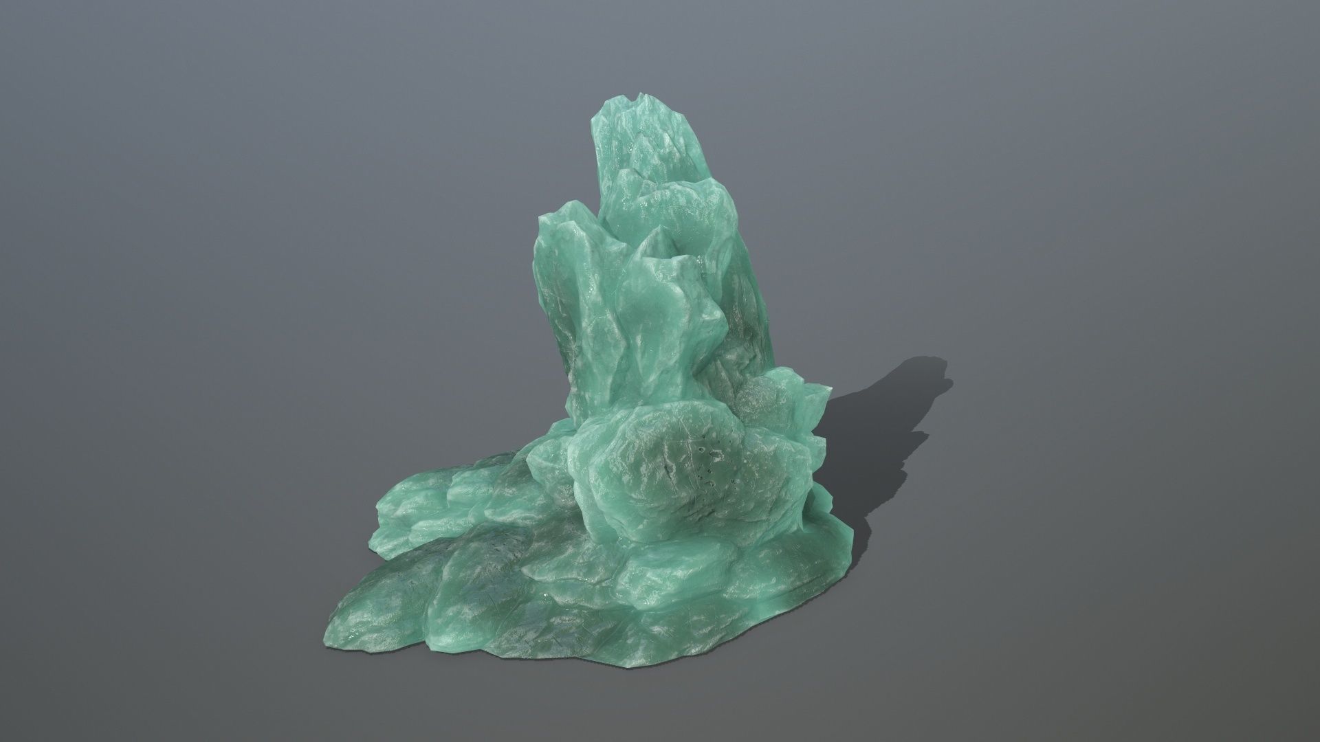 Rock Set amethyst crystal Low-poly 3D model_16