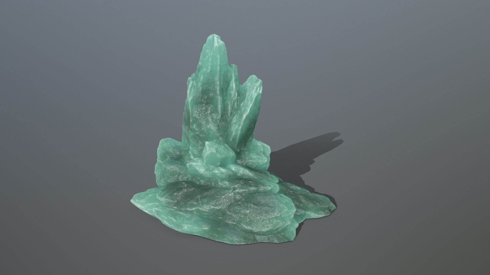 Rock Set amethyst crystal Low-poly 3D model_10