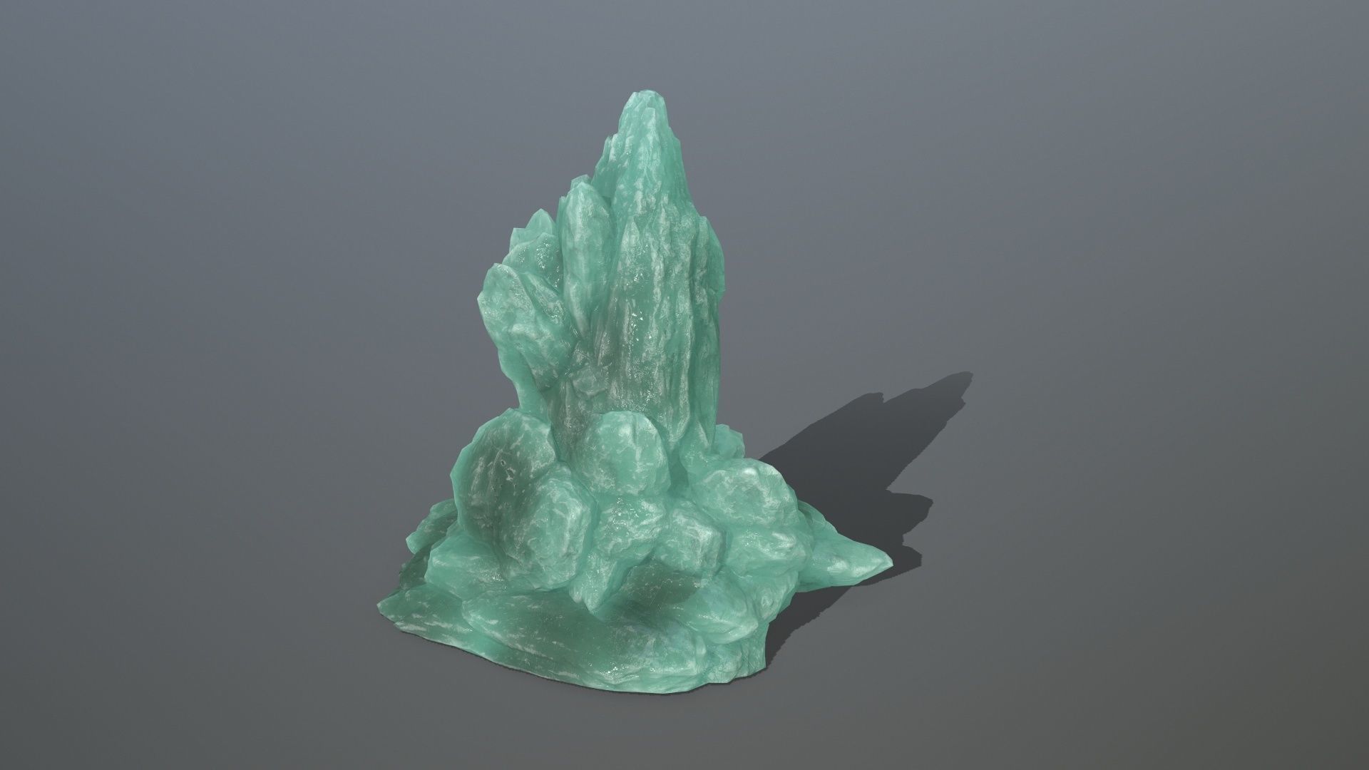 Rock Set amethyst crystal Low-poly 3D model_14