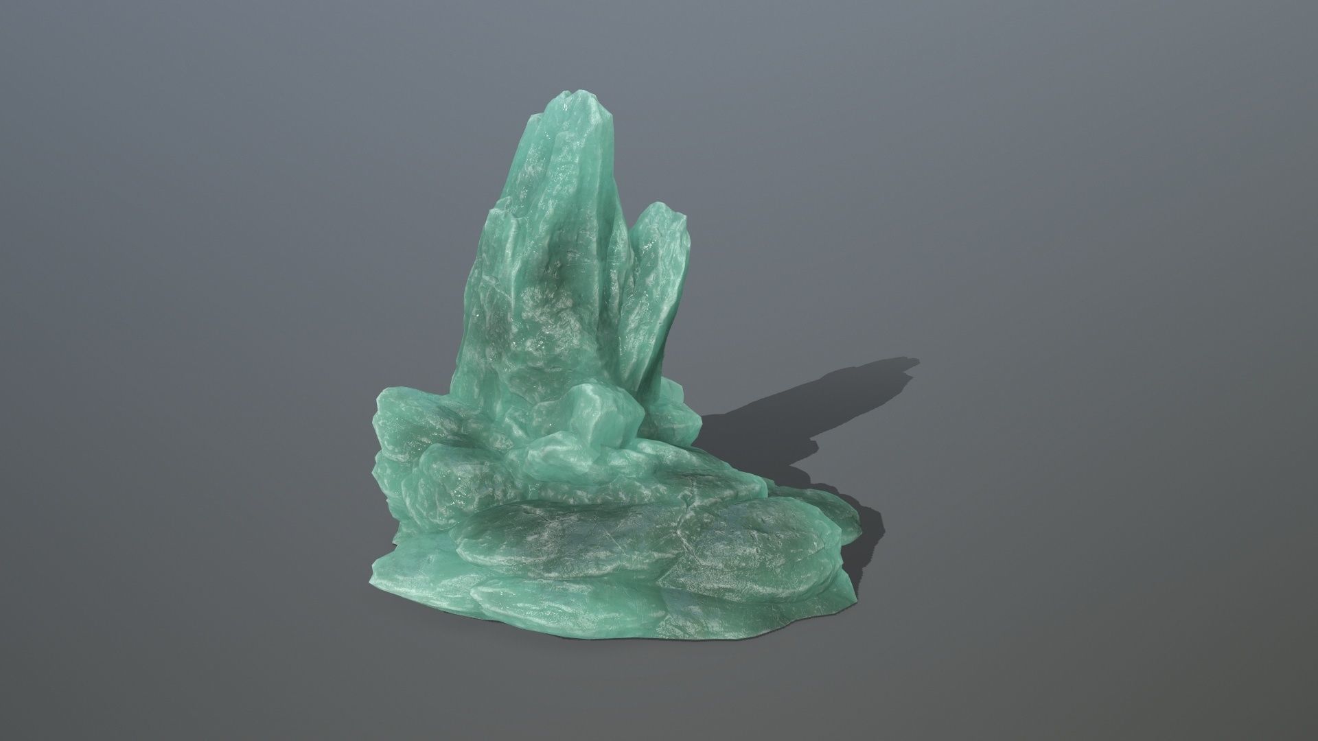 Rock Set amethyst crystal Low-poly 3D model_11