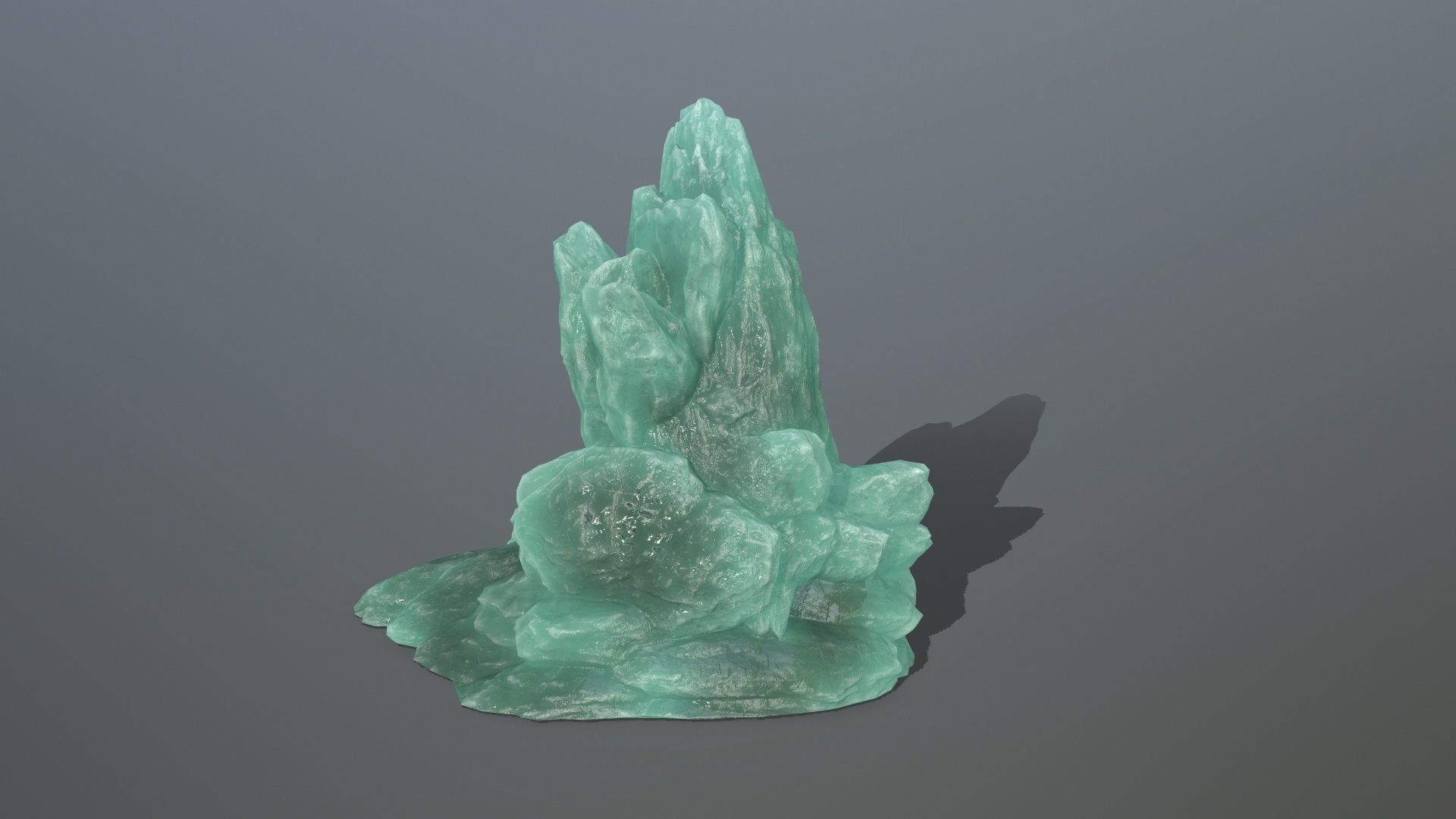 Rock Set amethyst crystal Low-poly 3D model_15