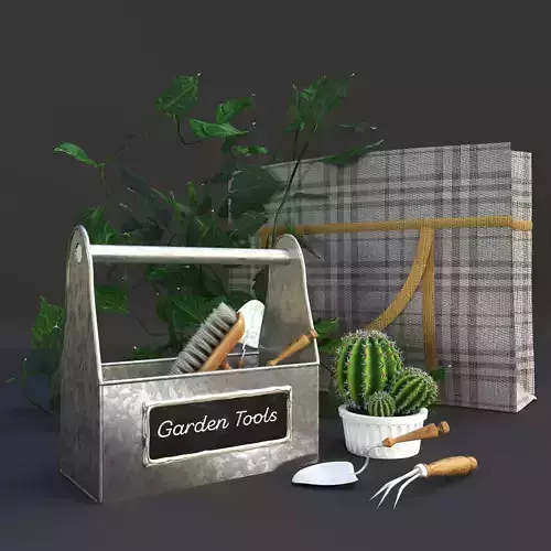 Garden tools decor set