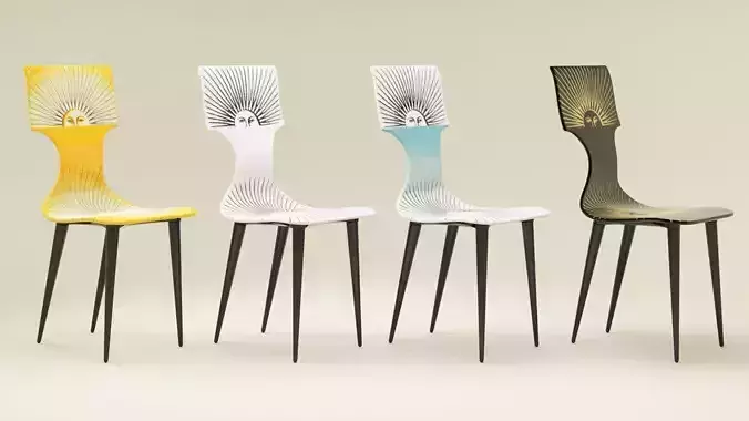 Fornasetti Sun Chair Low-poly 3D model