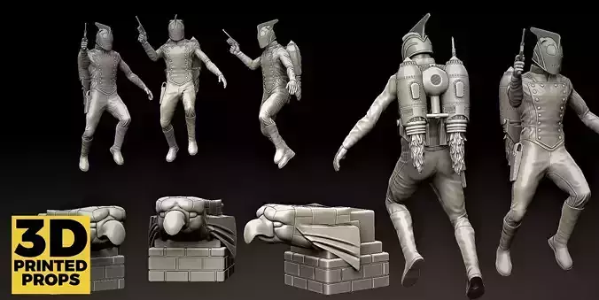 The Rocketeer star wars character in poses 3D print model