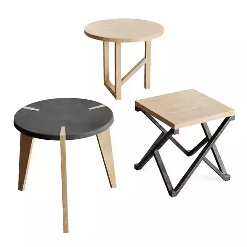 3 tables three different side Free 3D model
