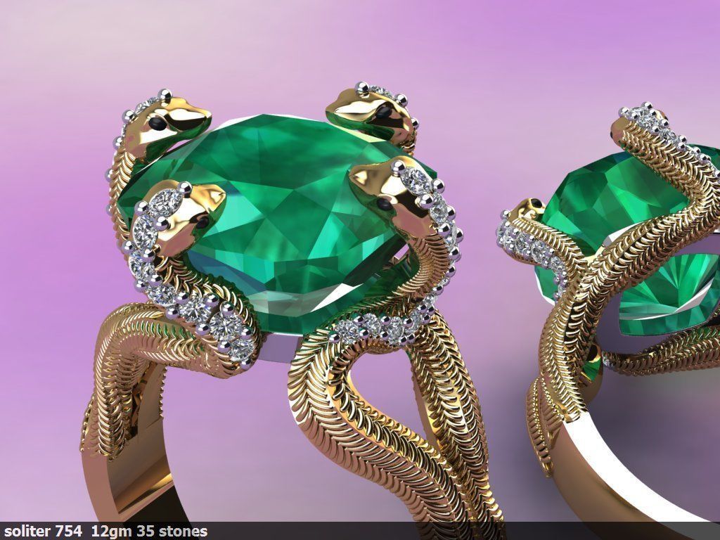 Snake Ring 3D print model_1