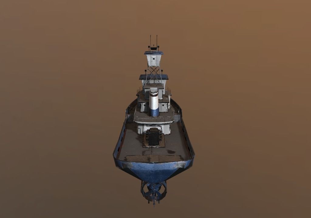 Ship Tug Low-poly 3D model_7