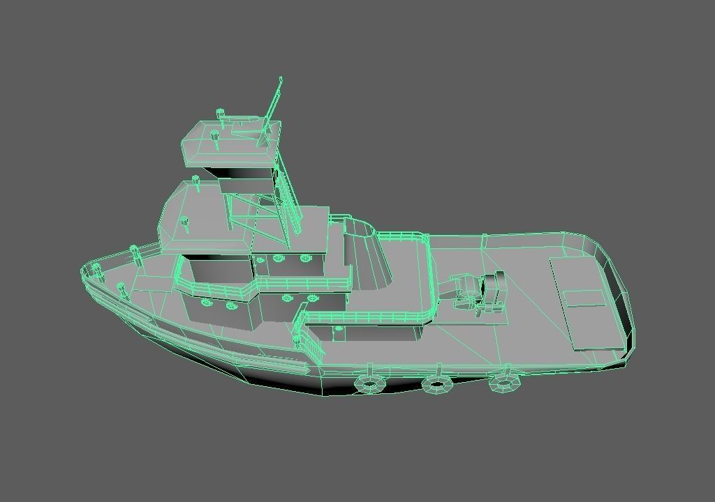 Ship Tug Low-poly 3D model_10