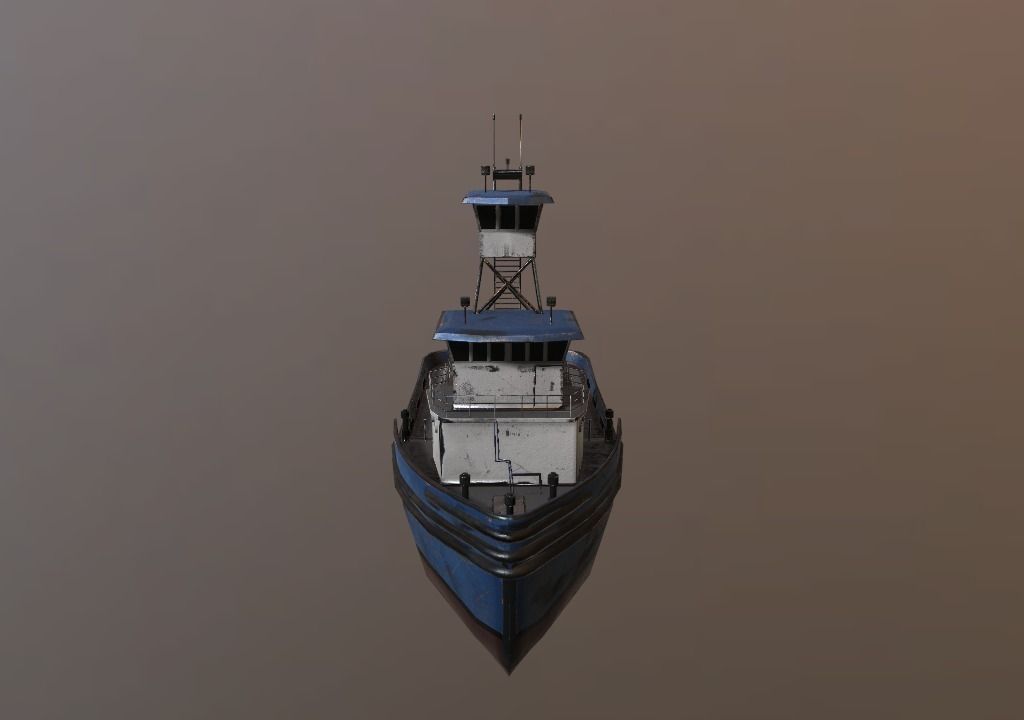Ship Tug Low-poly 3D model_3