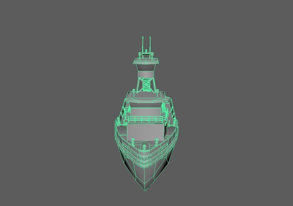 Ship Tug Low-poly 3D model_4