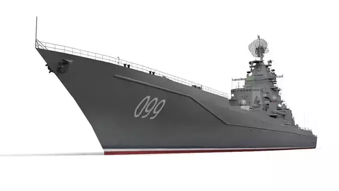  Cruiser Peter the Great Low-poly 3D model
