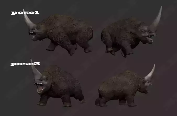 mudhorn triceratops 3D print model