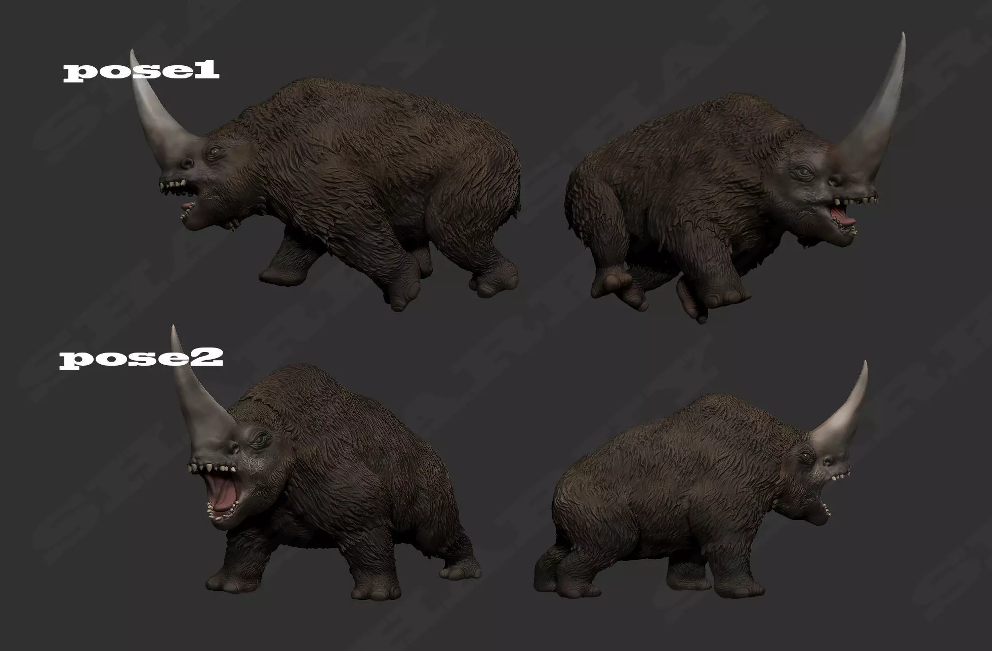 mudhorn triceratops 3D print model_0