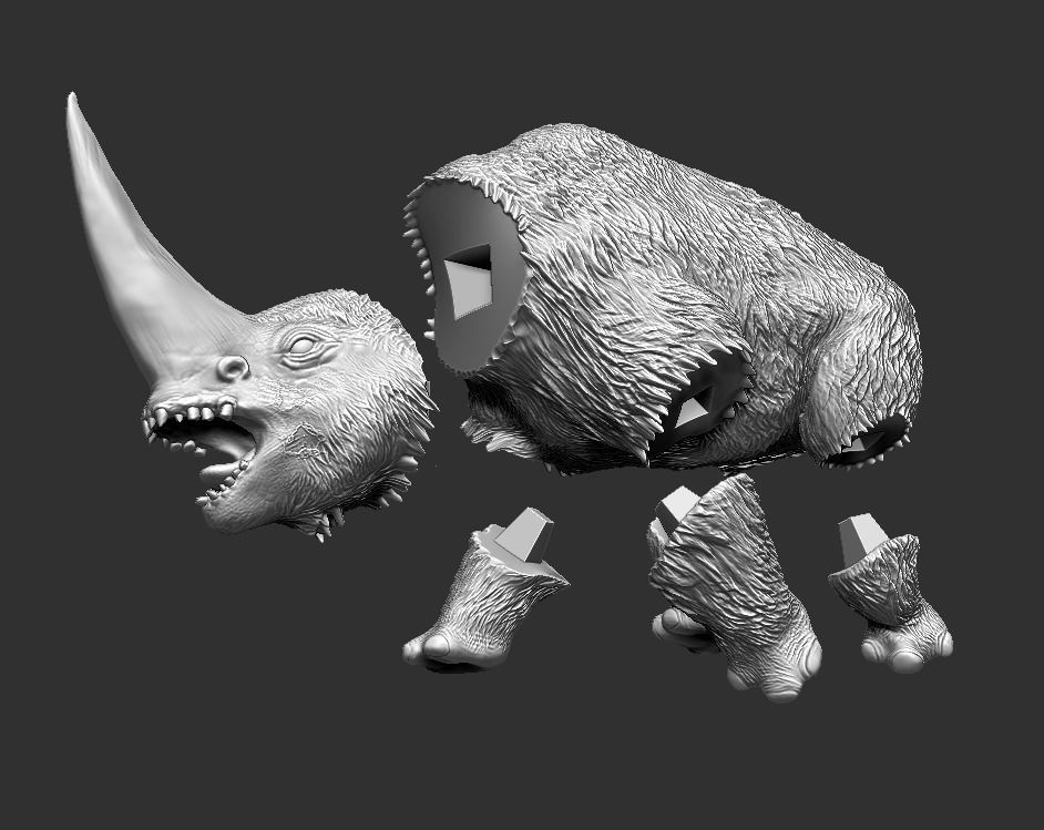 mudhorn triceratops 3D print model_6