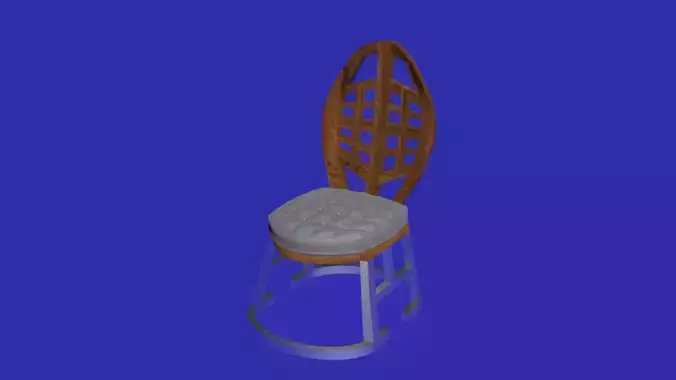 Wooden and chrome modern chair