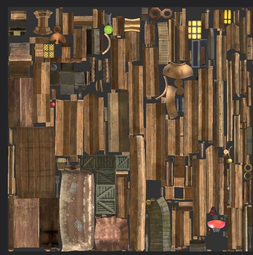 Warehouse-Trader house with clock Low-poly 3D model_14