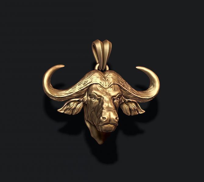 Buffalo pendant 3D print model_1