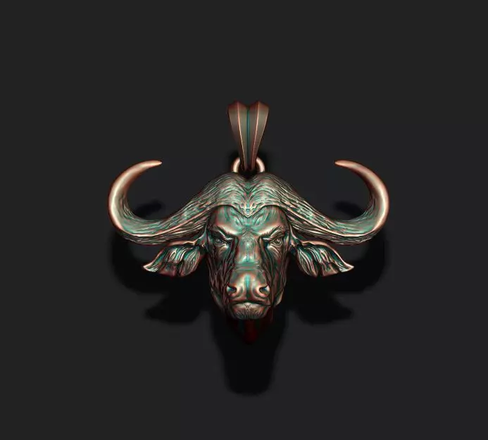 Buffalo pendant 3D print model_0