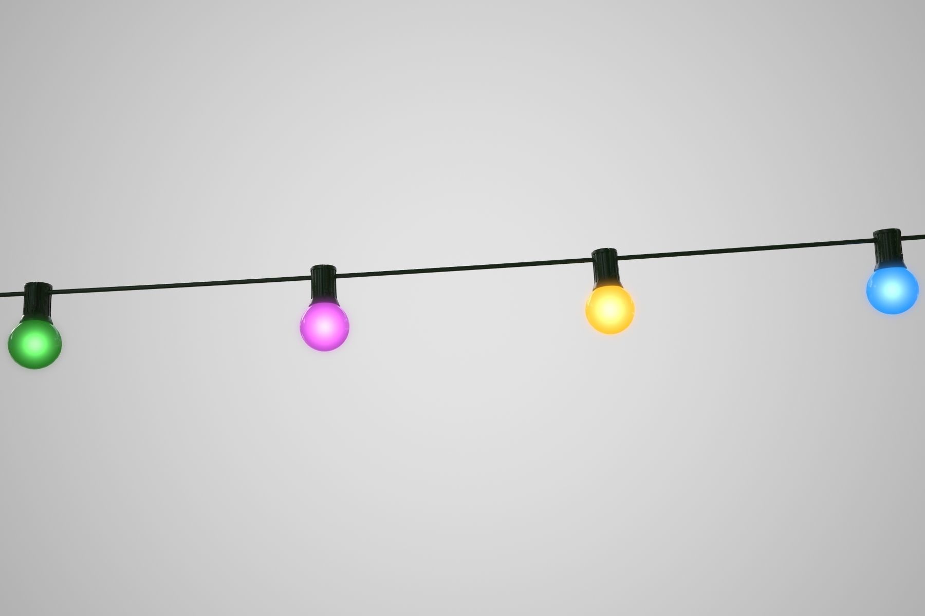 String Christmas Lights V8 Low-poly 3D model_4