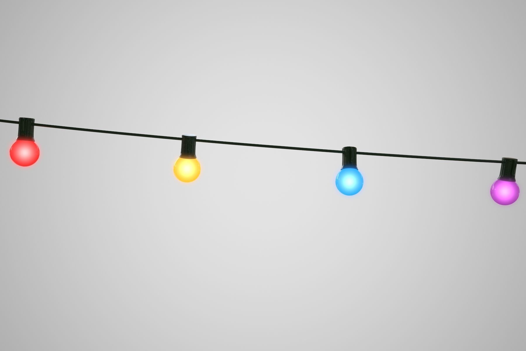 String Christmas Lights V8 Low-poly 3D model_6