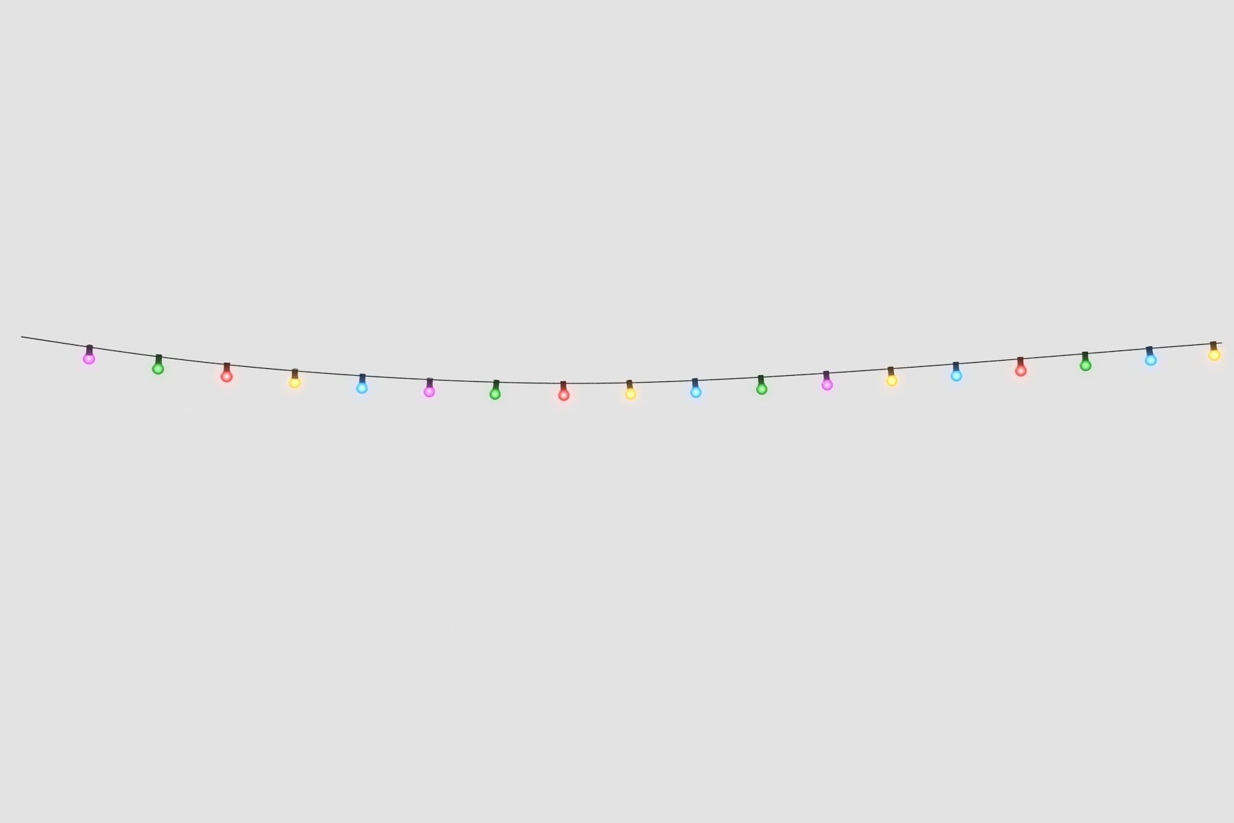 String Christmas Lights V8 Low-poly 3D model_8