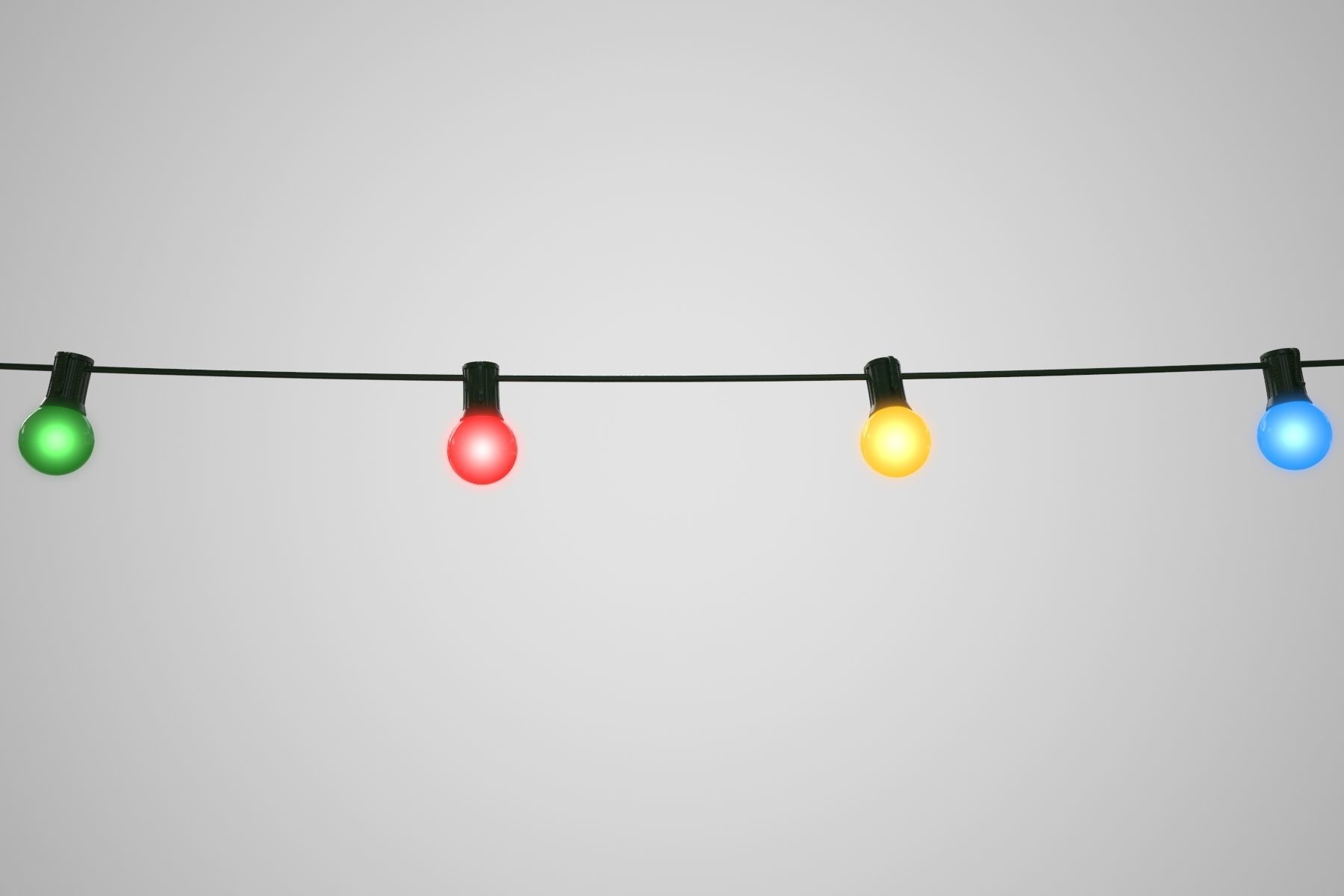 String Christmas Lights V8 Low-poly 3D model_5