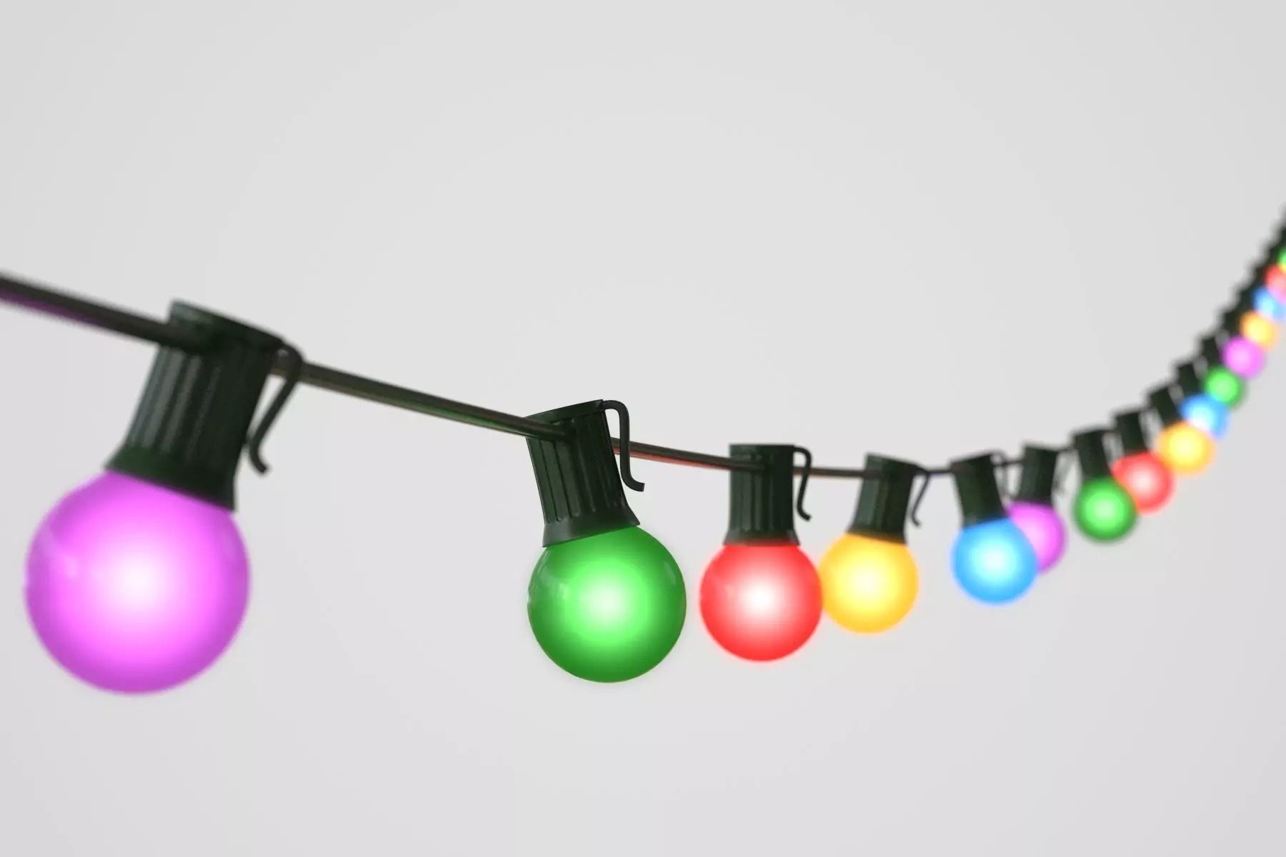 String Christmas Lights V8 Low-poly 3D model_0