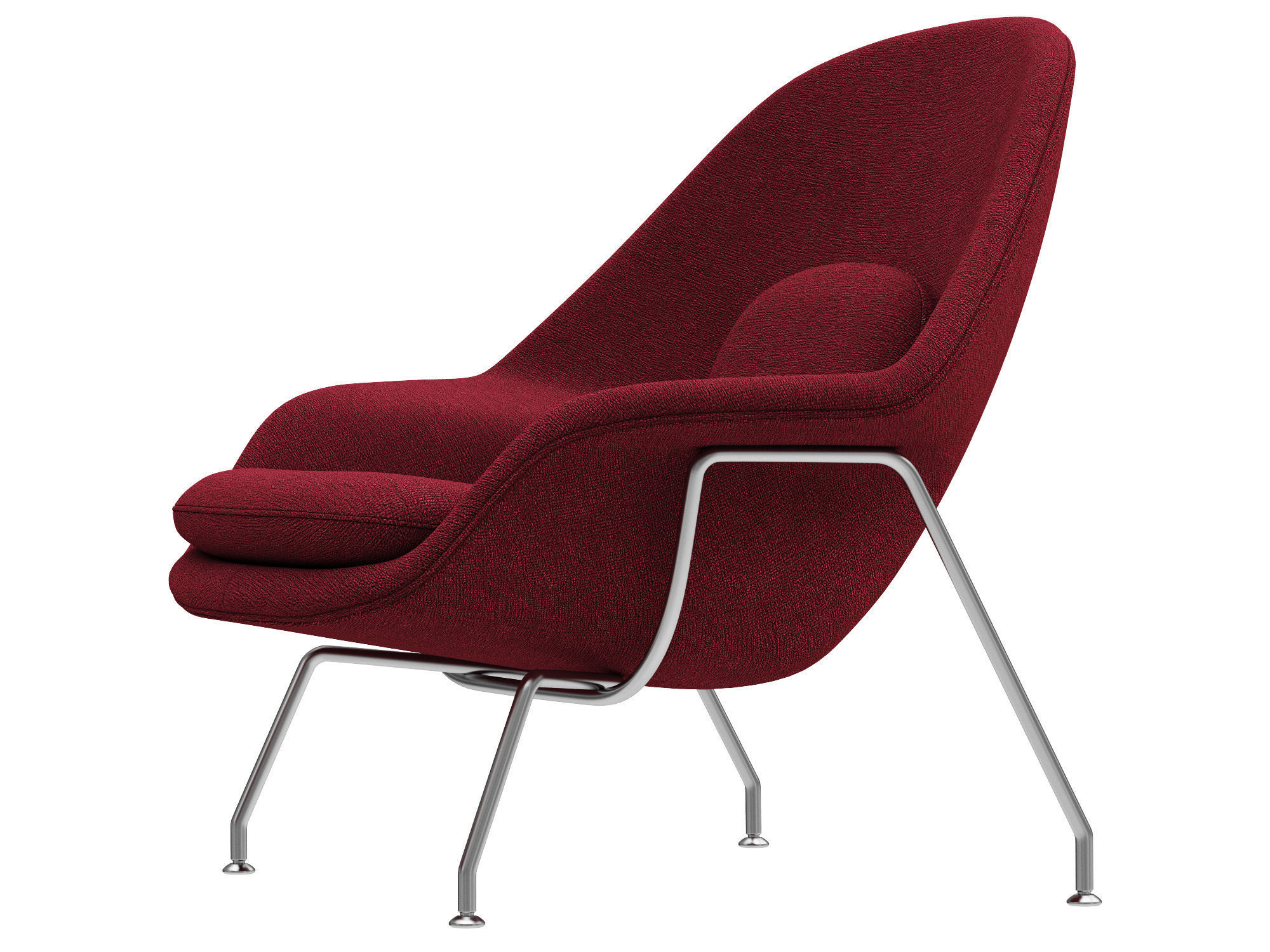 Knoll Saarinen Womb Chair and Ottoman 3D model_3