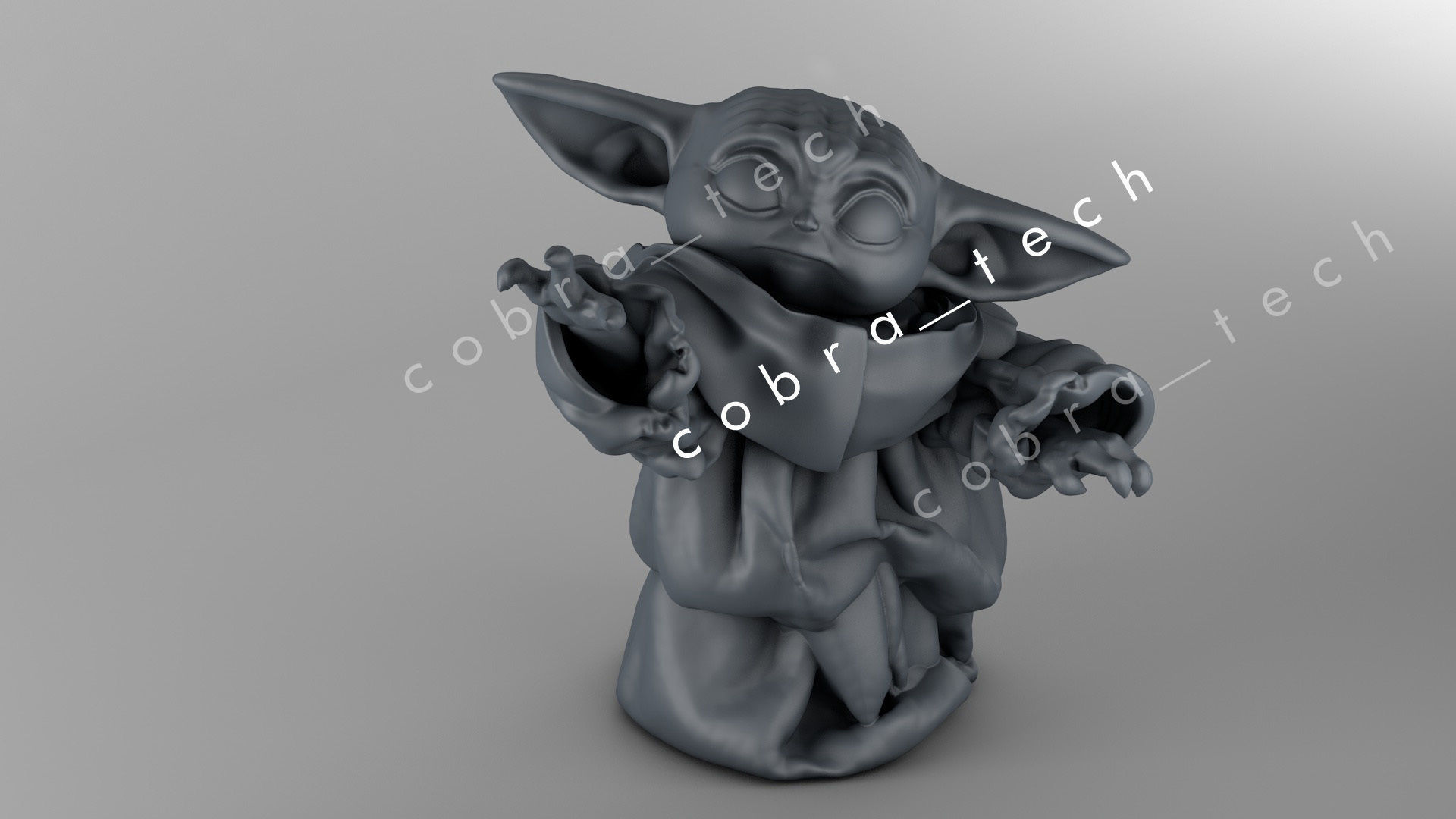 Baby Yoda 3D print model_3