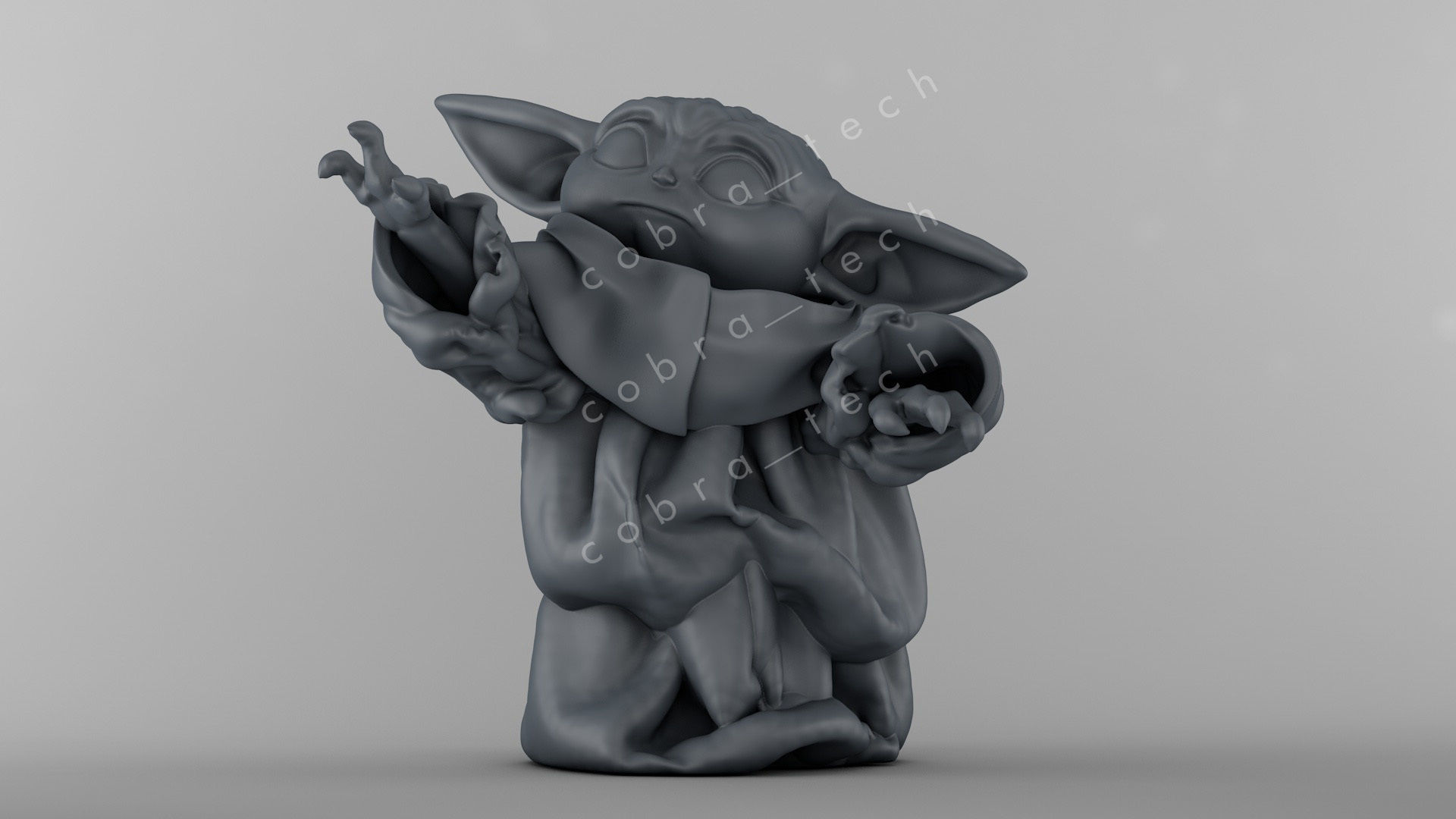 Baby Yoda 3D print model_4