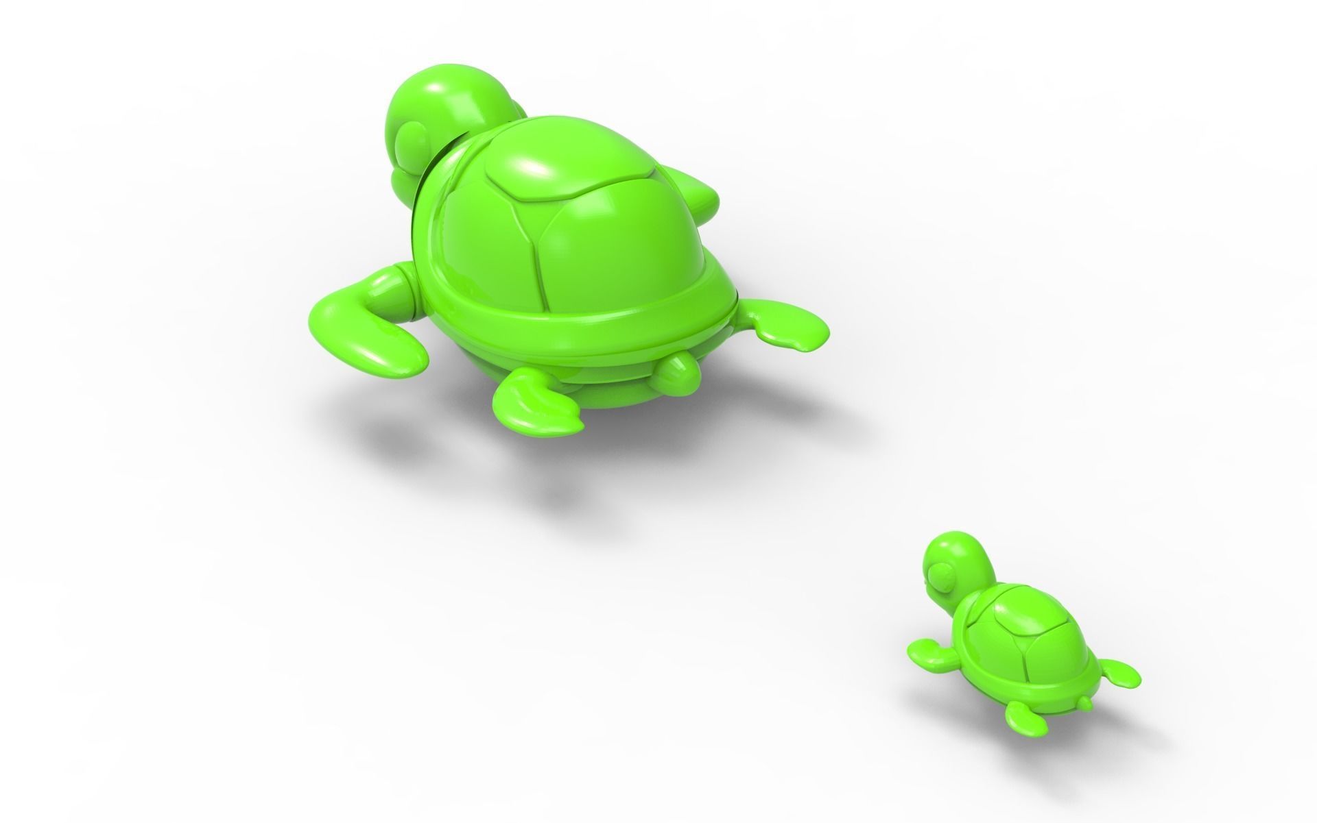 Sea Turtle bath toy 3D print model_3