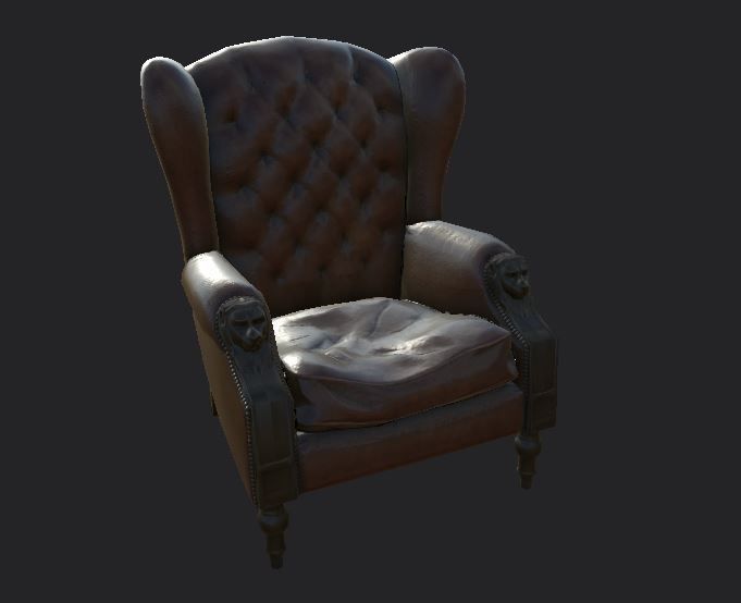 Sofa and furniture asset-prop gameready lowpoly PBR Low-poly 3D model_42