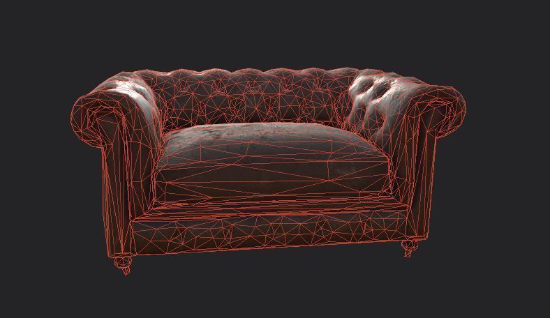Sofa and furniture asset-prop gameready lowpoly PBR Low-poly 3D model_49