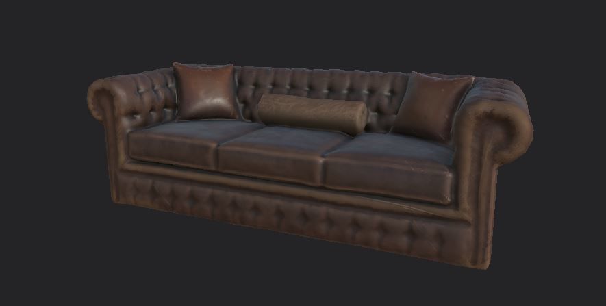 Sofa and furniture asset-prop gameready lowpoly PBR Low-poly 3D model_51