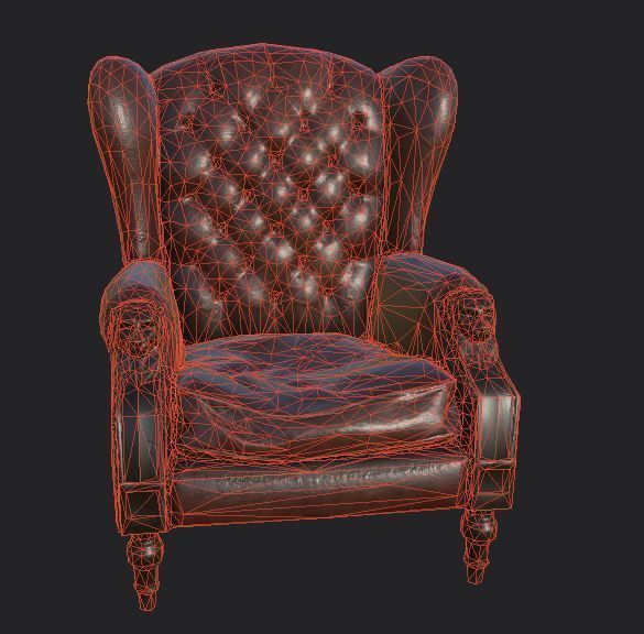 Sofa and furniture asset-prop gameready lowpoly PBR Low-poly 3D model_44