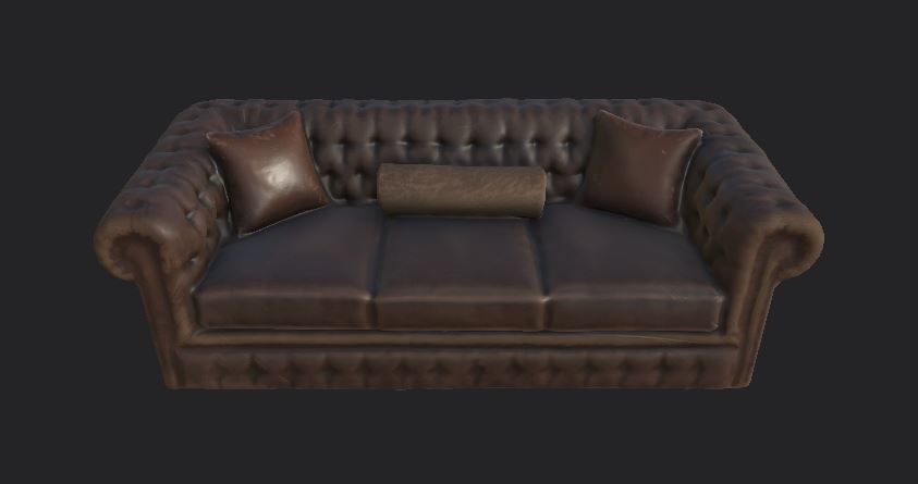 Sofa and furniture asset-prop gameready lowpoly PBR Low-poly 3D model_50