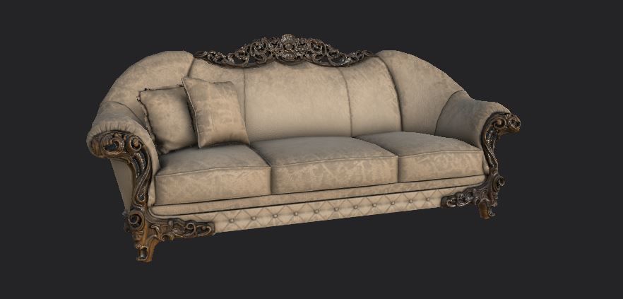 Sofa and furniture asset-prop gameready lowpoly PBR Low-poly 3D model_5