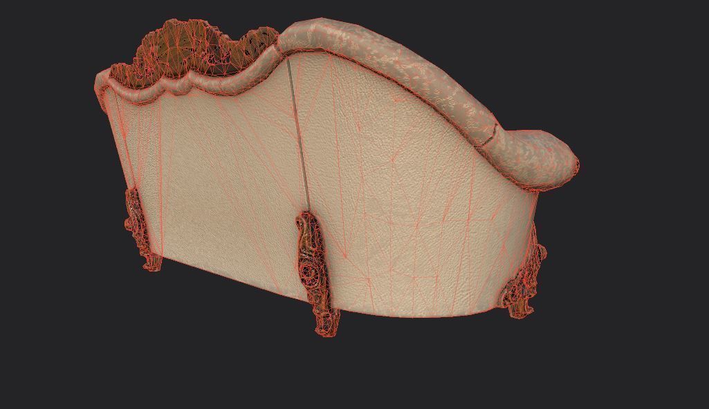 Sofa and furniture asset-prop gameready lowpoly PBR Low-poly 3D model_4