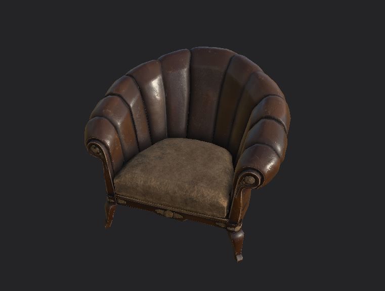 Sofa and furniture asset-prop gameready lowpoly PBR Low-poly 3D model_30