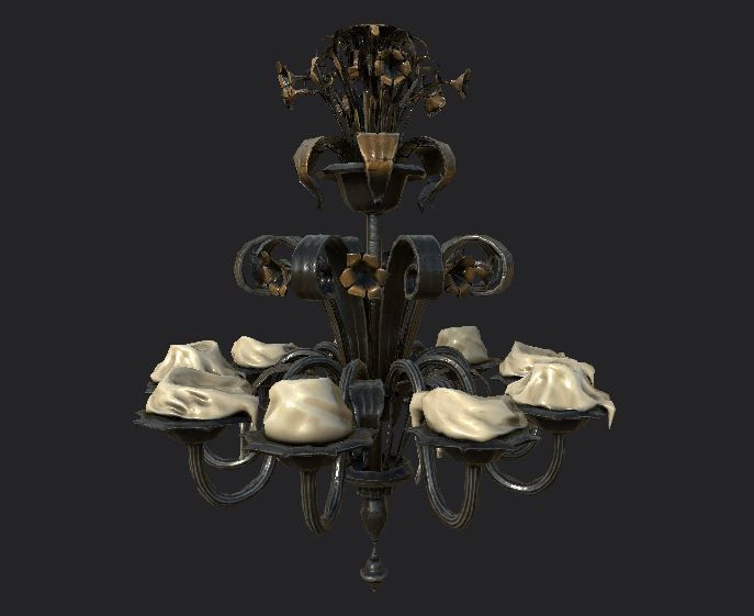 Sofa and furniture asset-prop gameready lowpoly PBR Low-poly 3D model_37