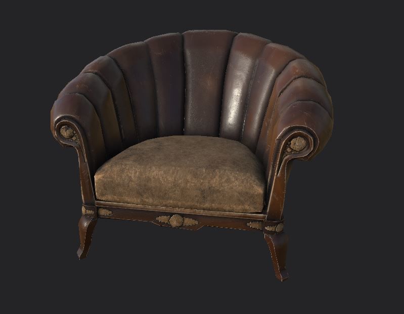 Sofa and furniture asset-prop gameready lowpoly PBR Low-poly 3D model_32